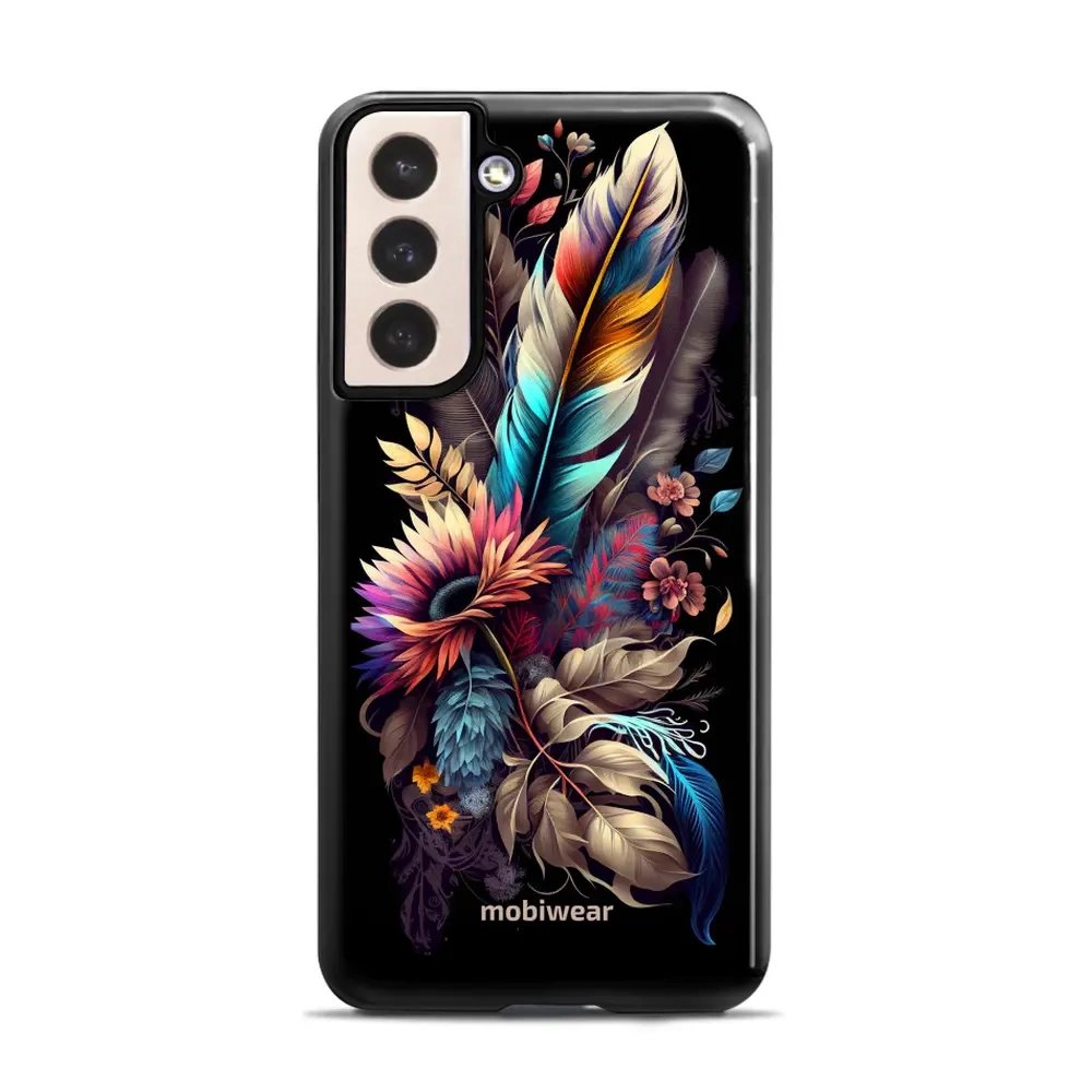 Odolný obal Mobiwear Elite Pro - Samsung Galaxy S21 Plus - E011E Kytice s pírkem