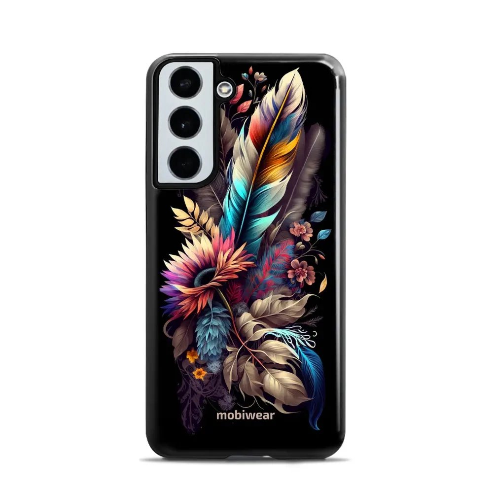 Odolný obal Mobiwear Elite Pro - Samsung Galaxy S22 - E011E Kytice s pírkem