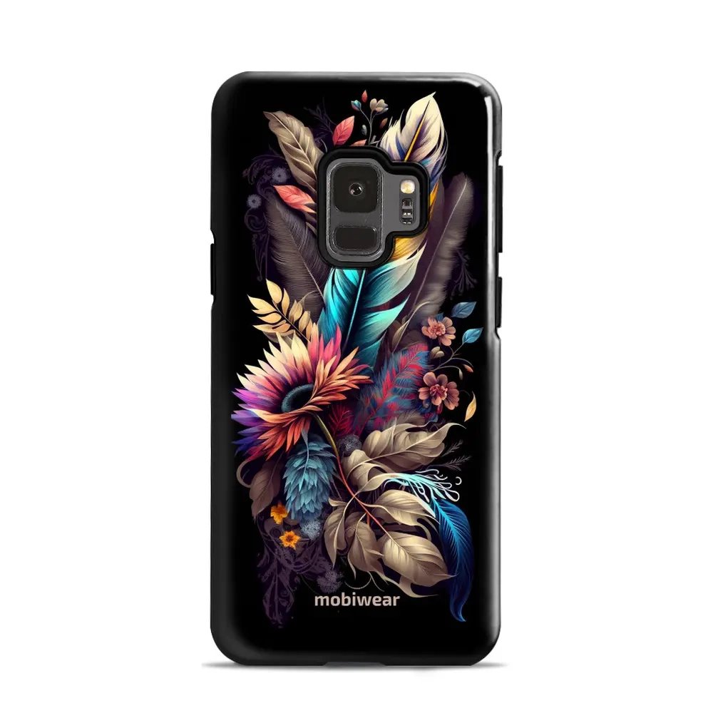 Odolný obal Mobiwear Elite Pro - Samsung Galaxy S9 - E011E Kytice s pírkem