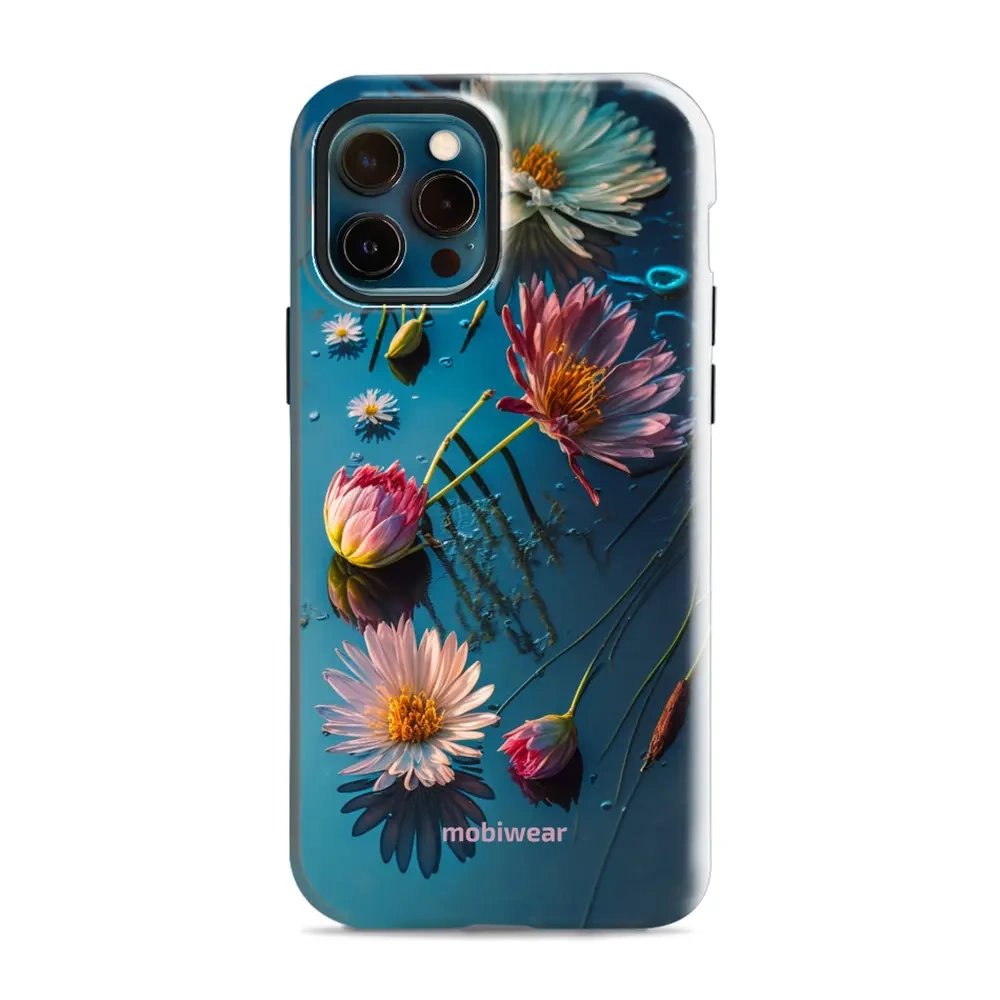 Odolný obal Mobiwear Elite Pro - Apple iPhone 12 / 12 Pro - E013E Květy na hladině