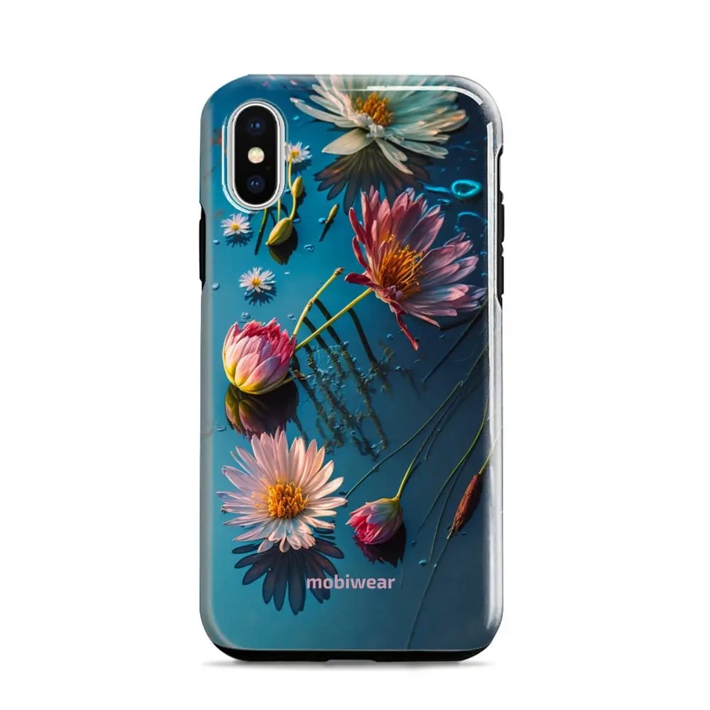 Odolný obal Mobiwear Elite Pro - Apple iPhone X / XS - E013E Květy na hladině