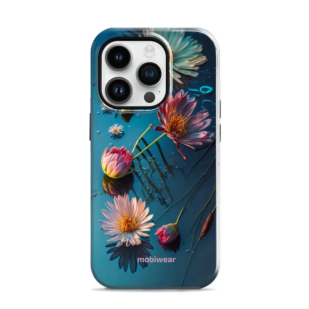 Odolný obal Mobiwear Elite Pro - Apple iPhone 14 Pro - E013E Květy na hladině