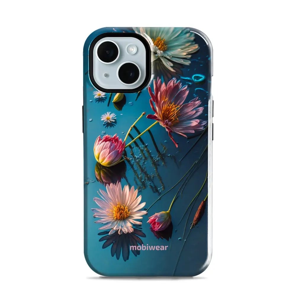 Odolný obal Mobiwear Elite Pro - Apple iPhone 15 - E013E Květy na hladině