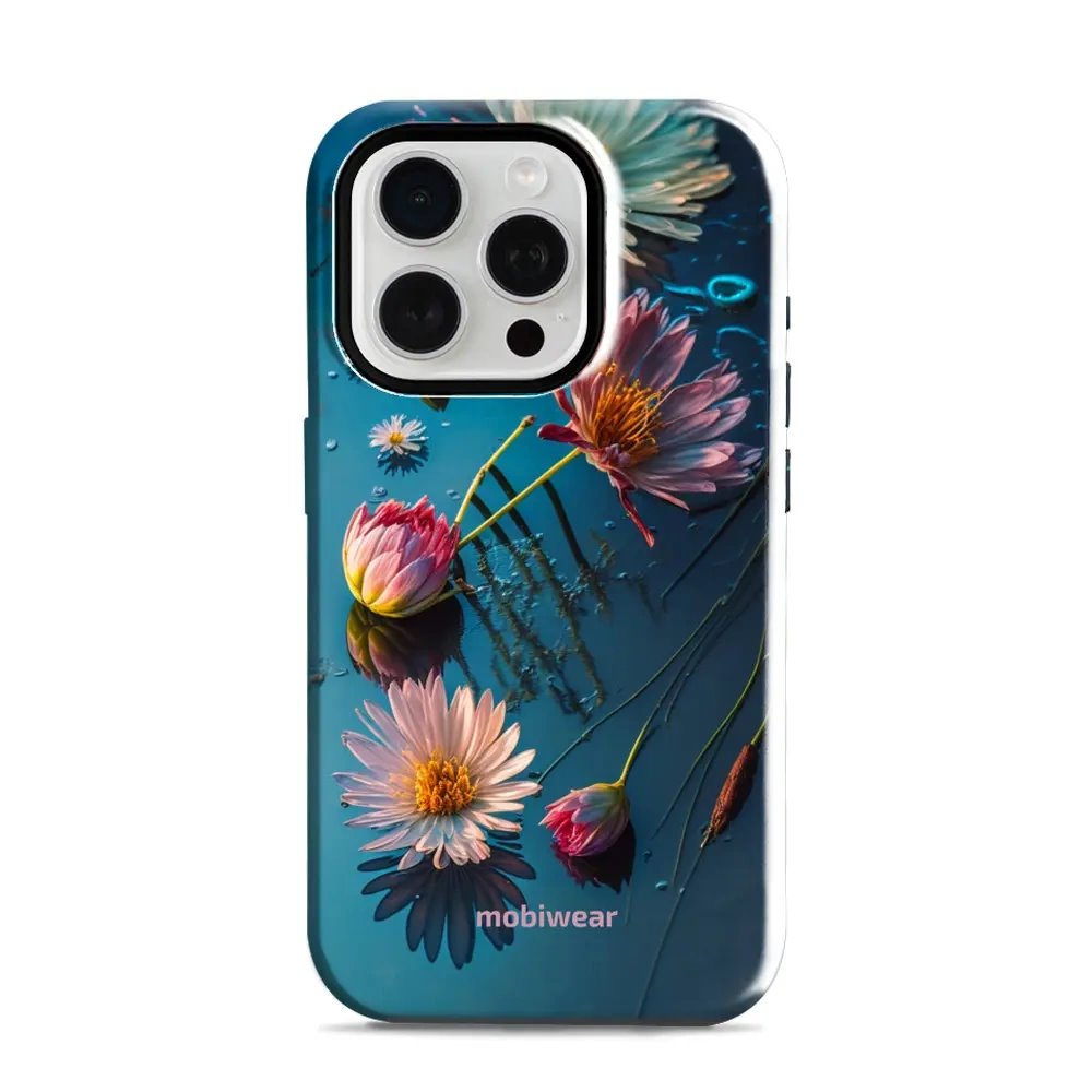 Odolný obal Mobiwear Elite Pro - Apple iPhone 15 Pro - E013E Květy na hladině