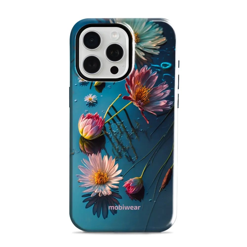 Odolný obal Mobiwear Elite Pro - Apple iPhone 15 Pro Max - E013E Květy na hladině