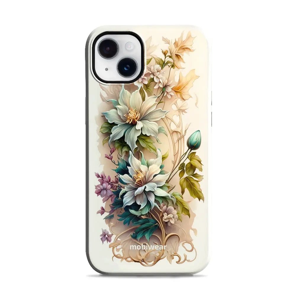 Odolný obal Mobiwear Elite Pro - Apple iPhone 14 Plus - E014E Krémové květy