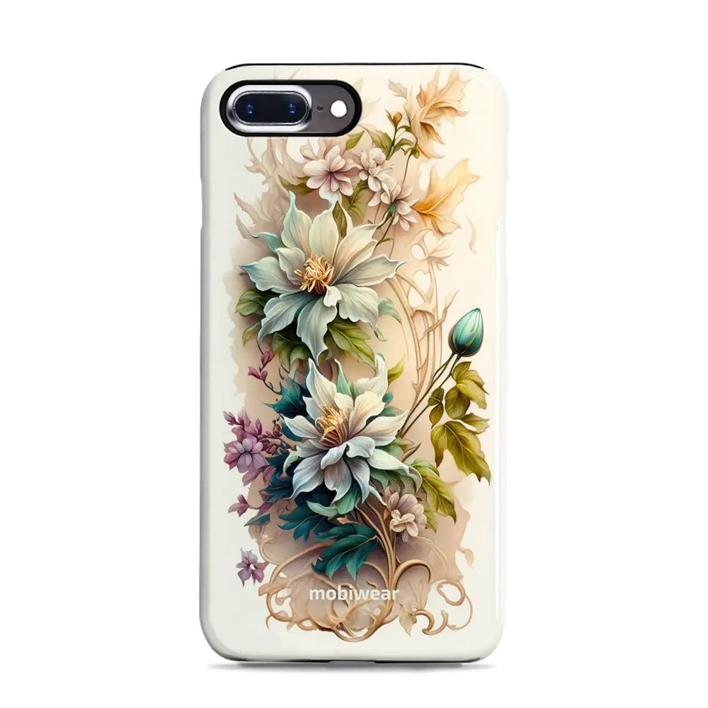 Odolný obal Mobiwear Elite Pro - Apple iPhone 7 Plus / 8 Plus - E014E Krémové květy