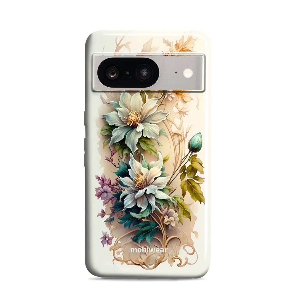 Odolný obal Mobiwear Elite Pro - Google Pixel 8 - E014E Krémové květy