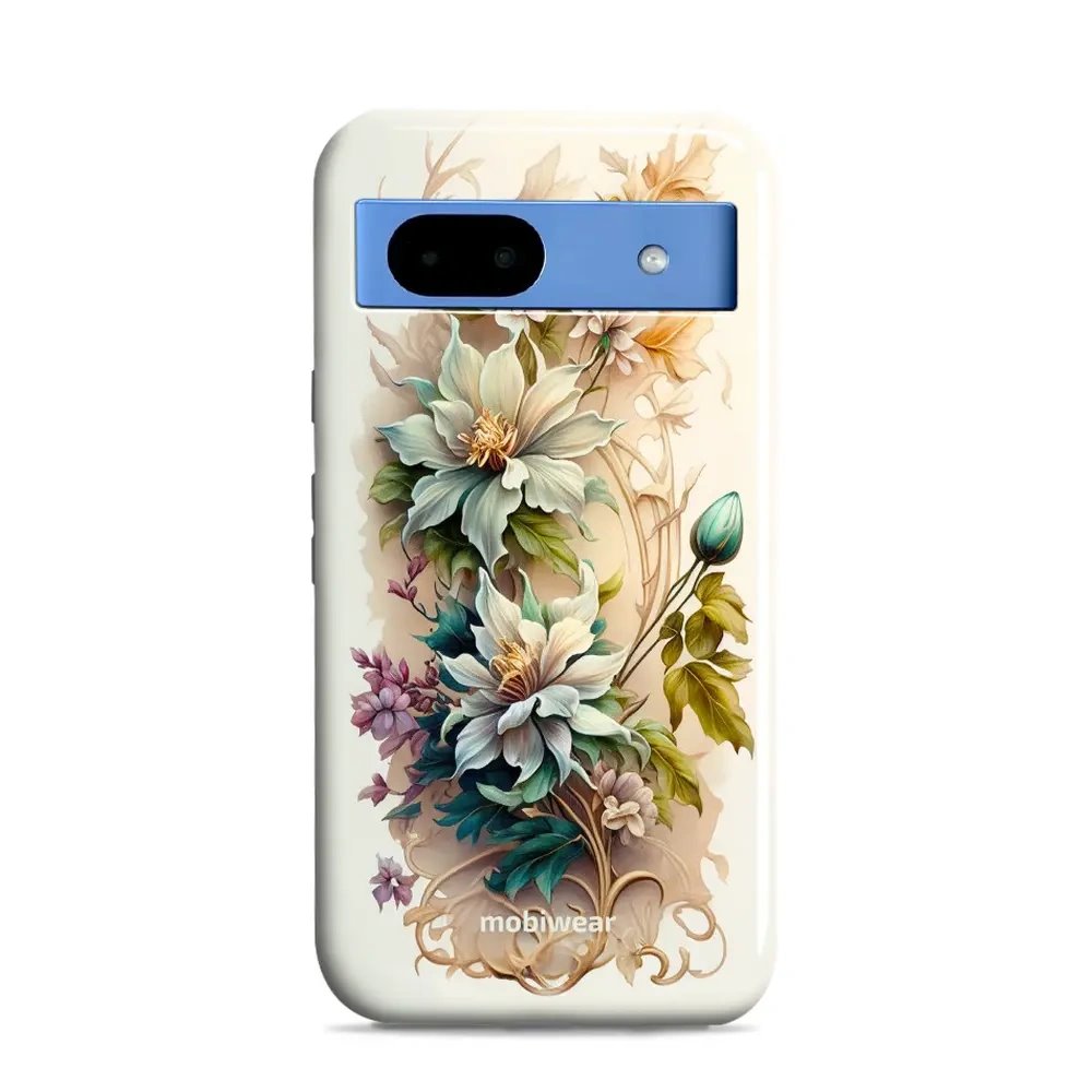 Odolný obal Mobiwear Elite Pro - Google Pixel 8A - E014E Krémové květy