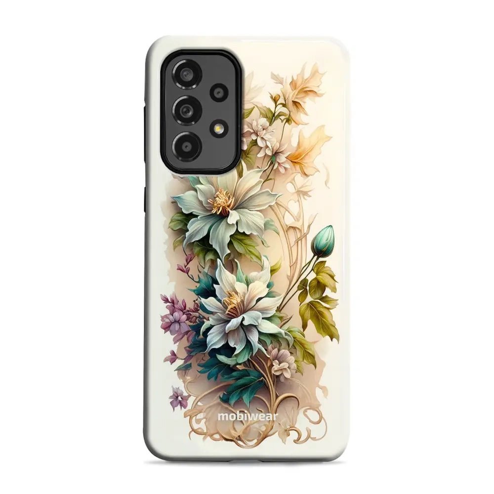 Odolný obal Mobiwear Elite Pro - Samsung Galaxy A33 5G - E014E Krémové květy