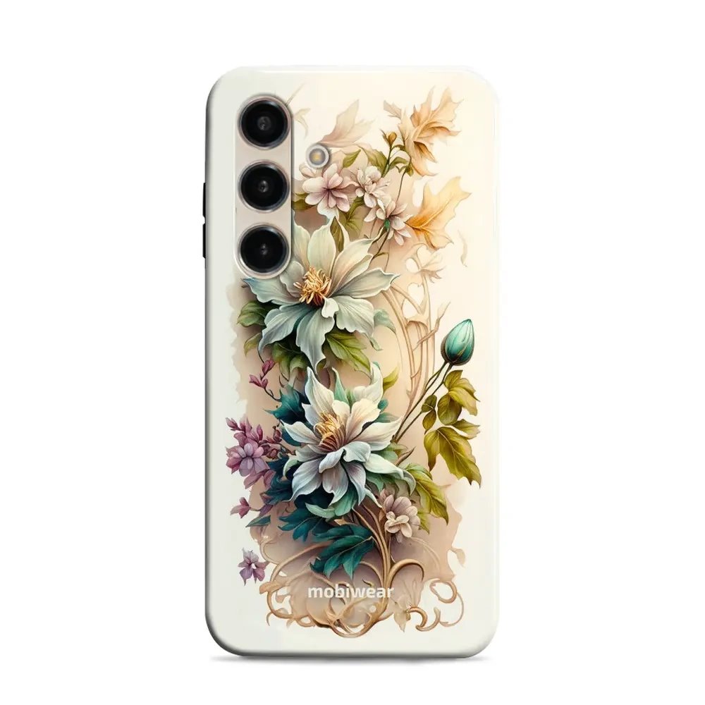 Odolný obal Mobiwear Elite Pro - Samsung Galaxy S24 - E014E Krémové květy