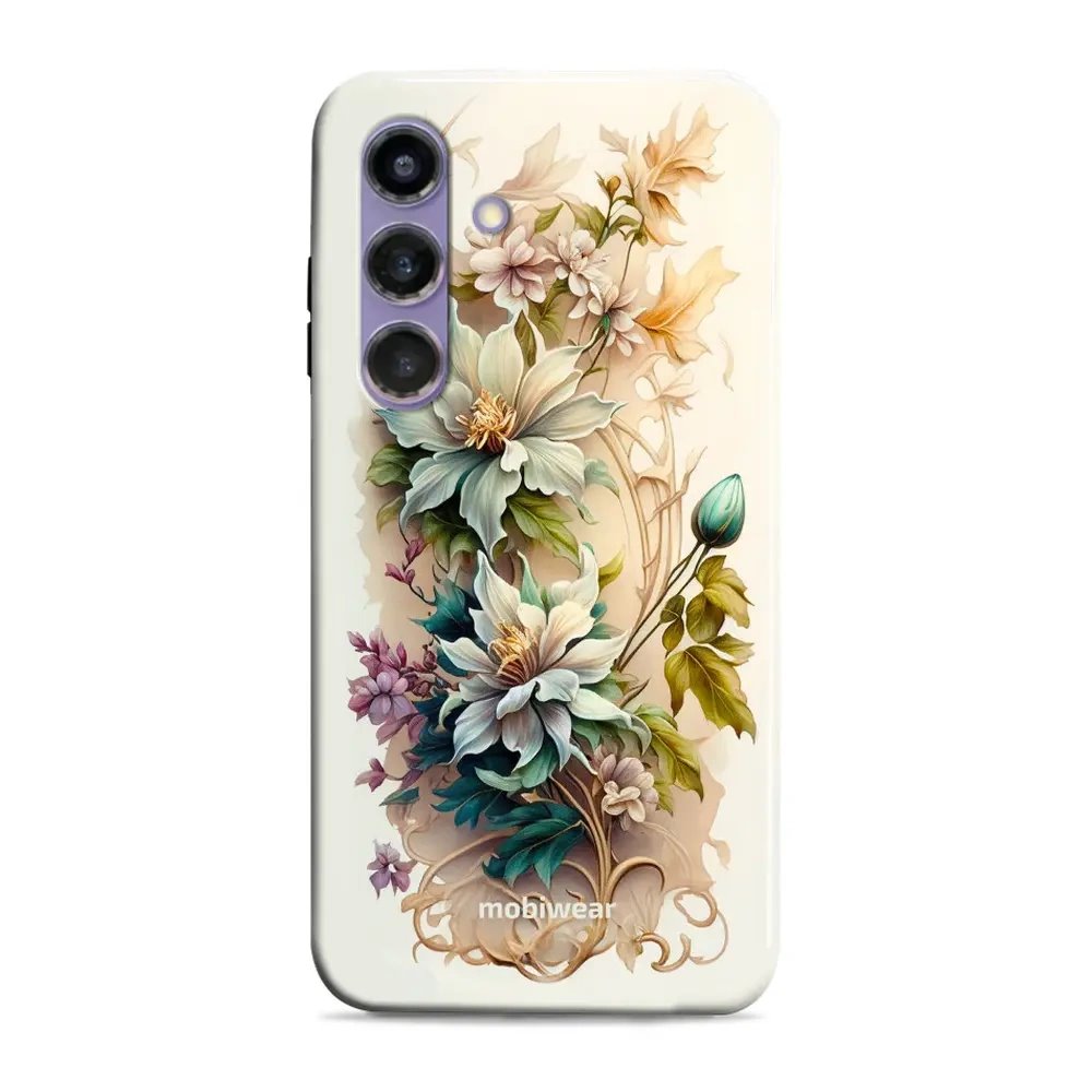 Odolný obal Mobiwear Elite Pro - Samsung Galaxy S24 Plus - E014E Krémové květy