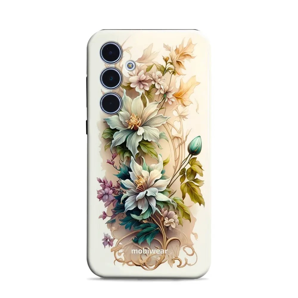 Odolný obal Mobiwear Elite Pro - Samsung Galaxy A35 5G - E014E Krémové květy