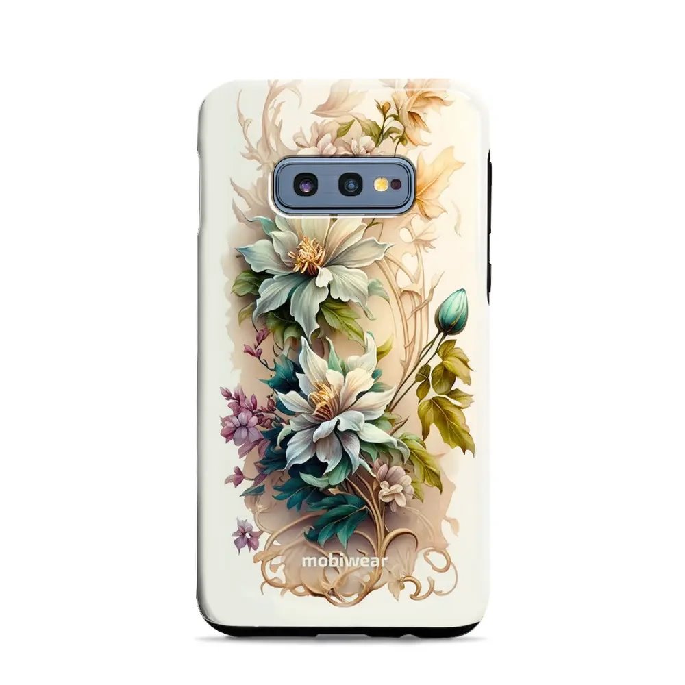Odolný obal Mobiwear Elite Pro - Samsung Galaxy S10e - E014E Krémové květy