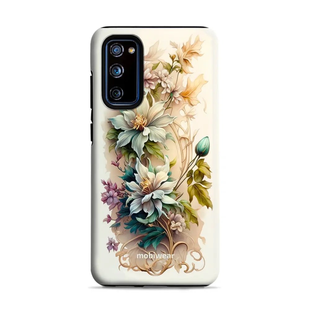 Odolný obal Mobiwear Elite Pro - Samsung Galaxy S20 FE - E014E Krémové květy