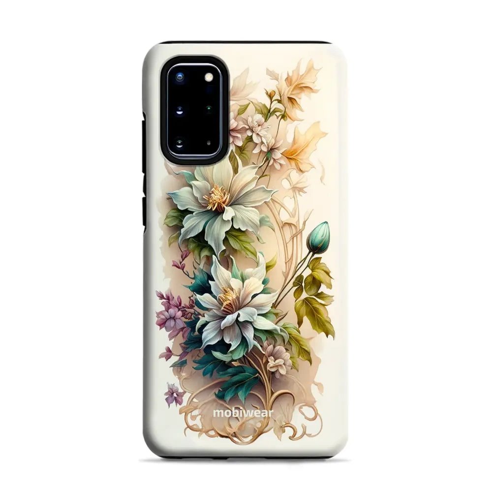 Odolný obal Mobiwear Elite Pro - Samsung Galaxy S20 Plus - E014E Krémové květy