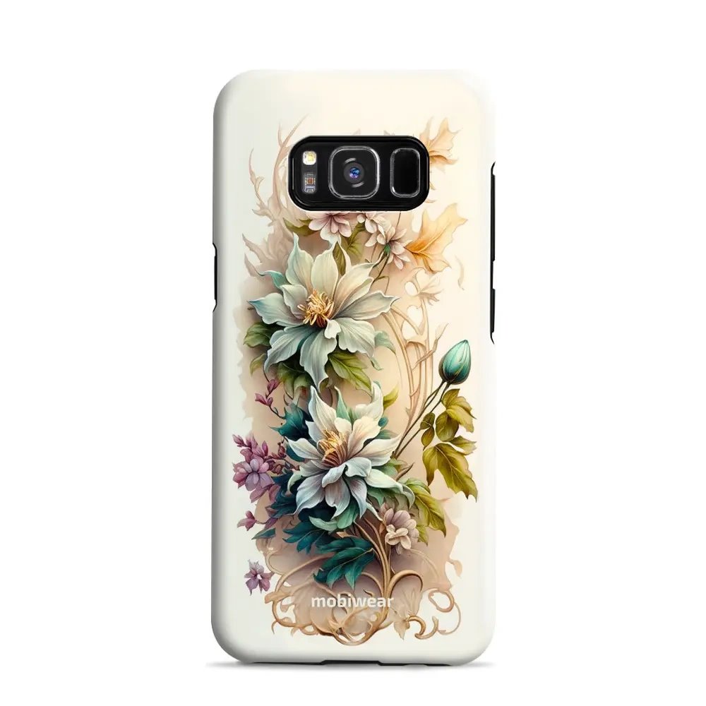 Odolný obal Mobiwear Elite Pro - Samsung Galaxy S8 - E014E Krémové květy