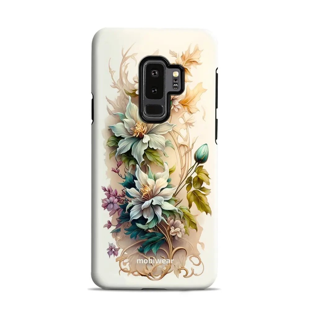 Odolný obal Mobiwear Elite Pro - Samsung Galaxy S9 Plus - E014E Krémové květy