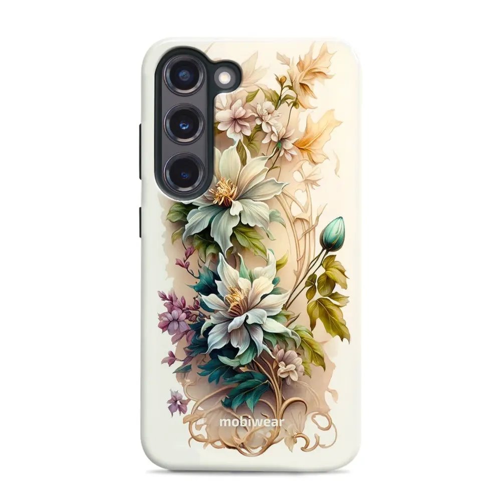 Odolný obal Mobiwear Elite Pro - Samsung Galaxy S23 Plus - E014E Krémové květy