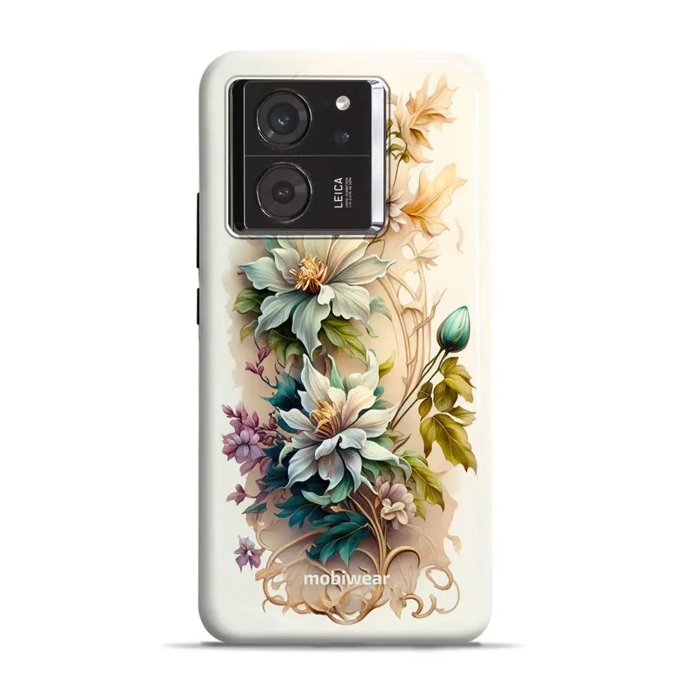 Odolný obal Mobiwear Elite Pro - Xiaomi 13T / 13T Pro - E014E Krémové květy