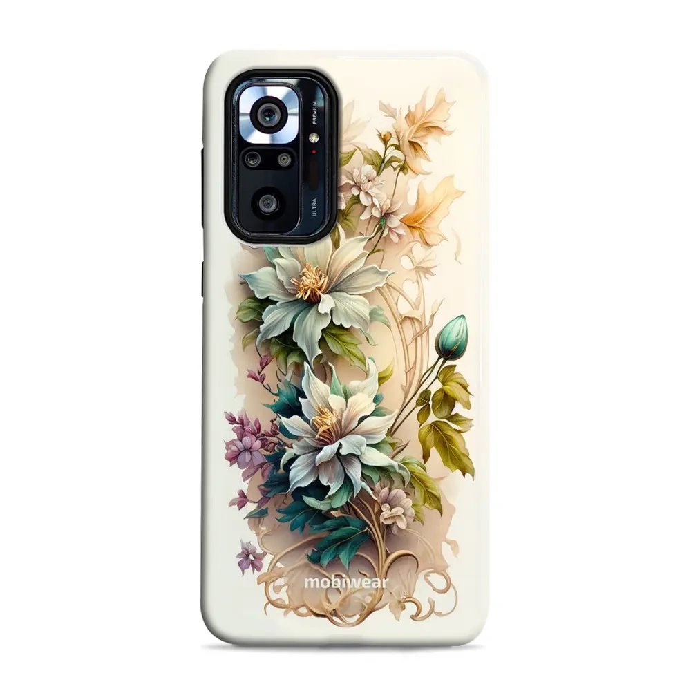 Odolný obal Mobiwear Elite Pro - Xiaomi Redmi Note 10 Pro - E014E Krémové květy