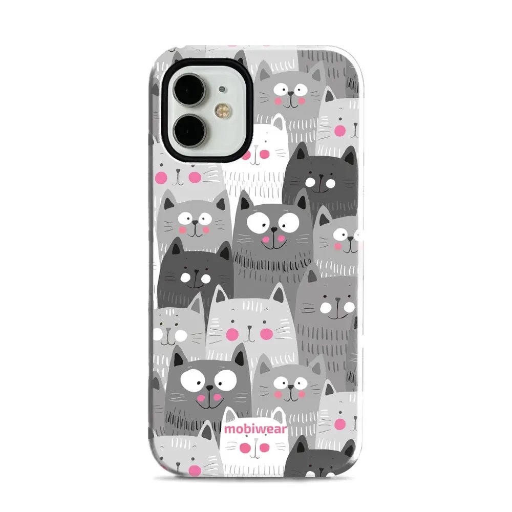 Odolný obal Mobiwear Elite Pro - Apple iPhone 12 Mini - E099E Kočičky
