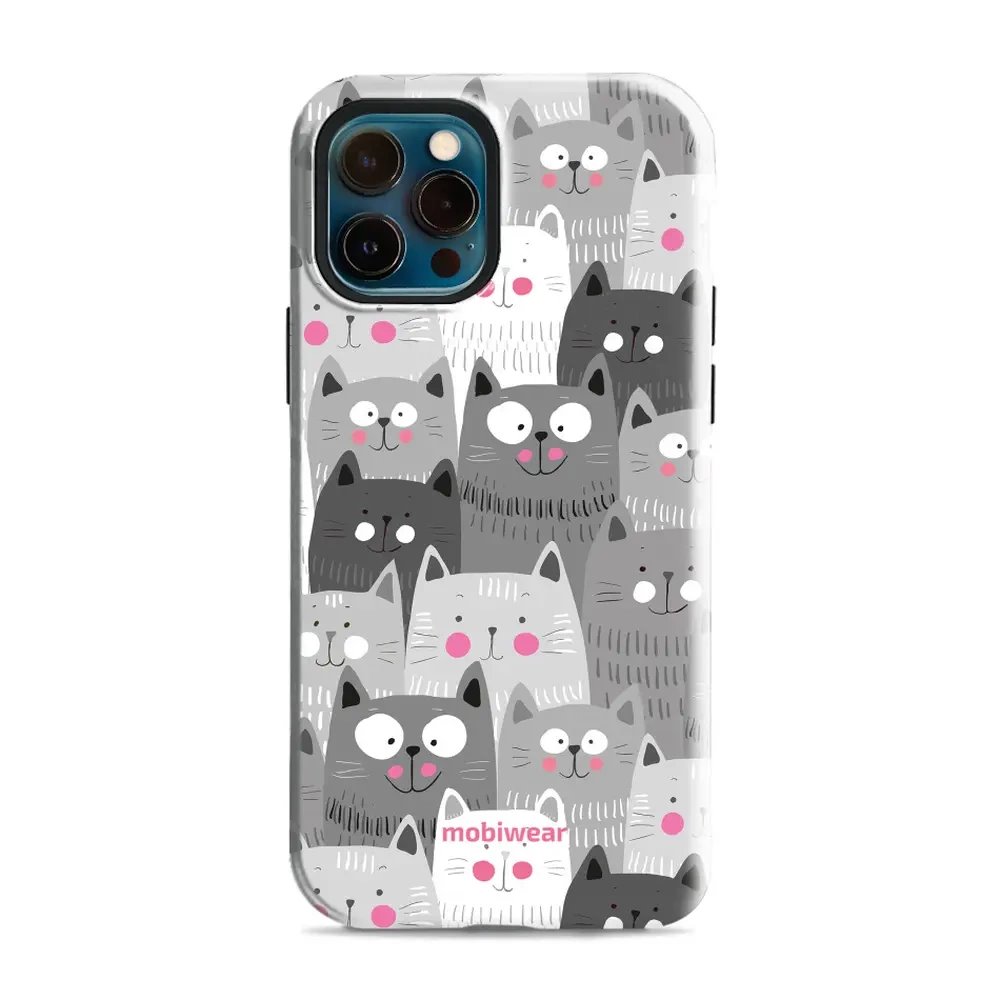 Odolný obal Mobiwear Elite Pro - Apple iPhone 12 / 12 Pro - E099E Kočičky
