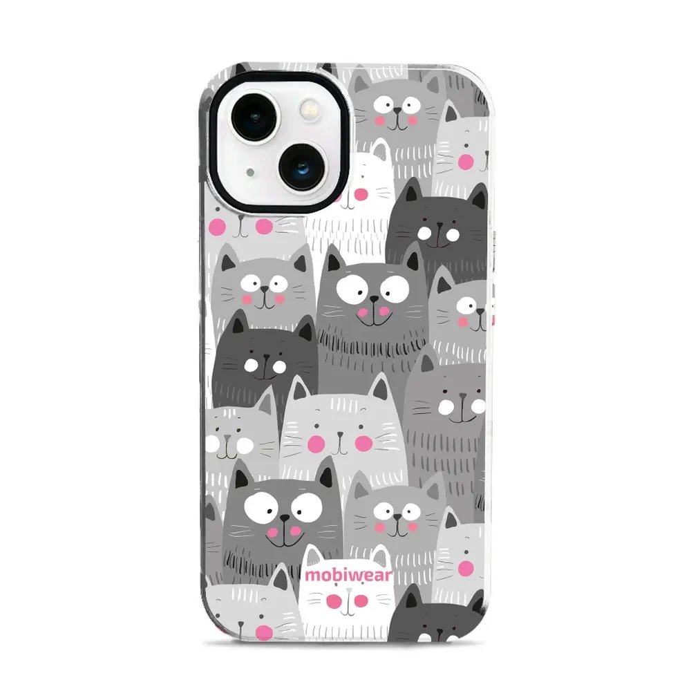 Odolný obal Mobiwear Elite Pro - Apple iPhone 13 - E099E Kočičky