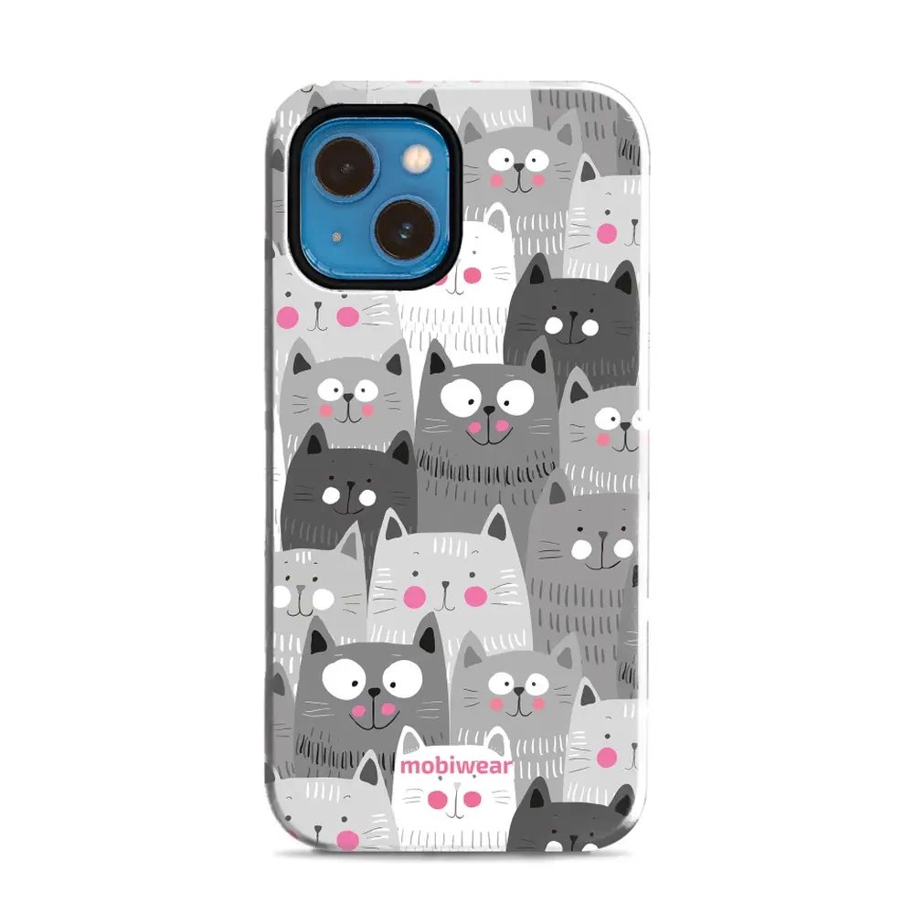 Odolný obal Mobiwear Elite Pro - Apple iPhone 13 Mini - E099E Kočičky