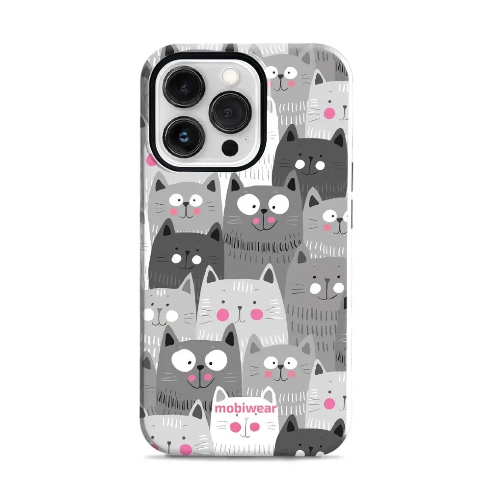Odolný obal Mobiwear Elite Pro - Apple iPhone 13 Pro - E099E Kočičky