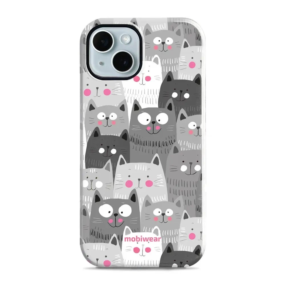 Odolný obal Mobiwear Elite Pro - Apple iPhone 14 - E099E Kočičky