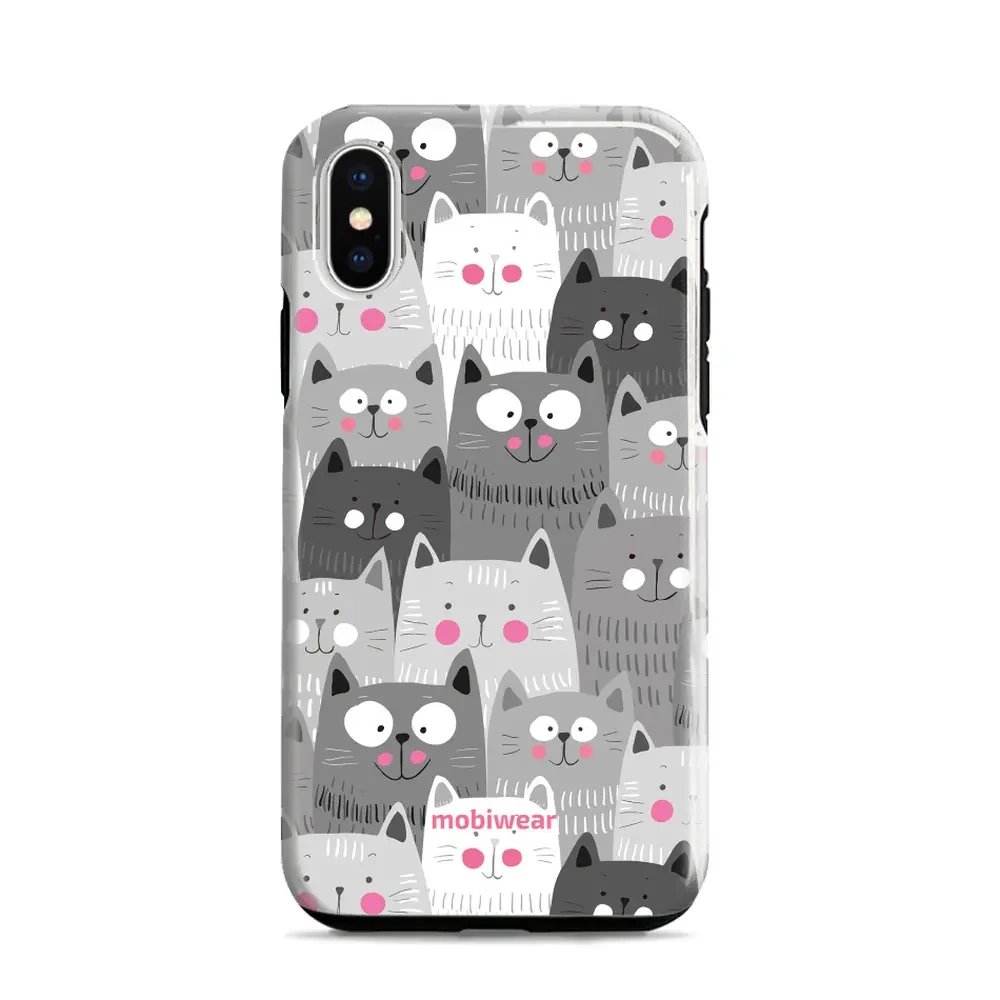 Odolný obal Mobiwear Elite Pro - Apple iPhone X / XS - E099E Kočičky