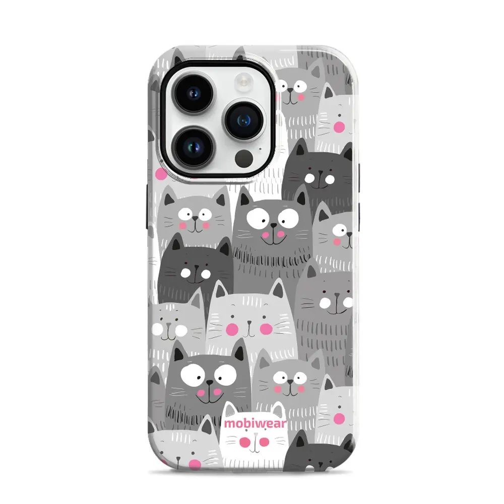 Odolný obal Mobiwear Elite Pro - Apple iPhone 14 Pro - E099E Kočičky