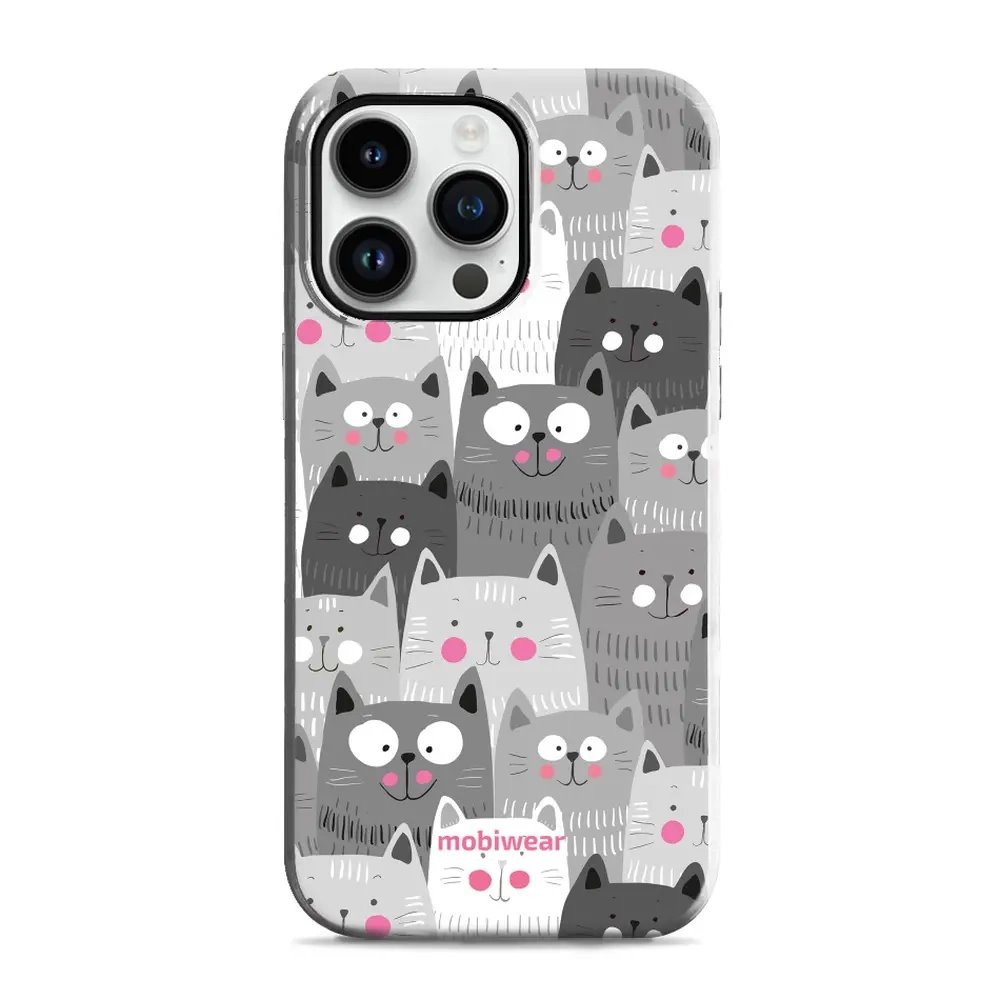 Odolný obal Mobiwear Elite Pro - Apple iPhone 14 Pro Max - E099E Kočičky