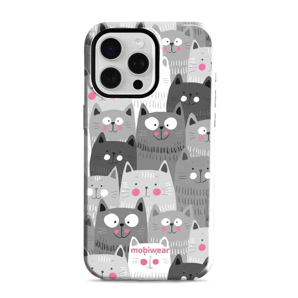 Odolný obal Mobiwear Elite Pro - Apple iPhone 15 Pro Max - E099E Kočičky