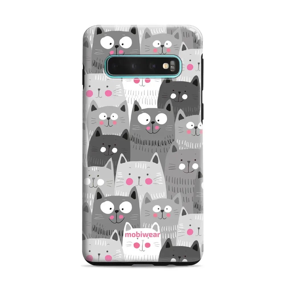 Odolný obal Mobiwear Elite Pro - Samsung Galaxy S10 Plus - E099E Kočičky