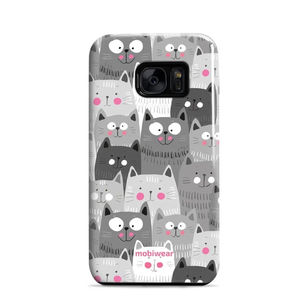 Odolný obal Mobiwear Elite Pro - Samsung Galaxy S7 - E099E Kočičky