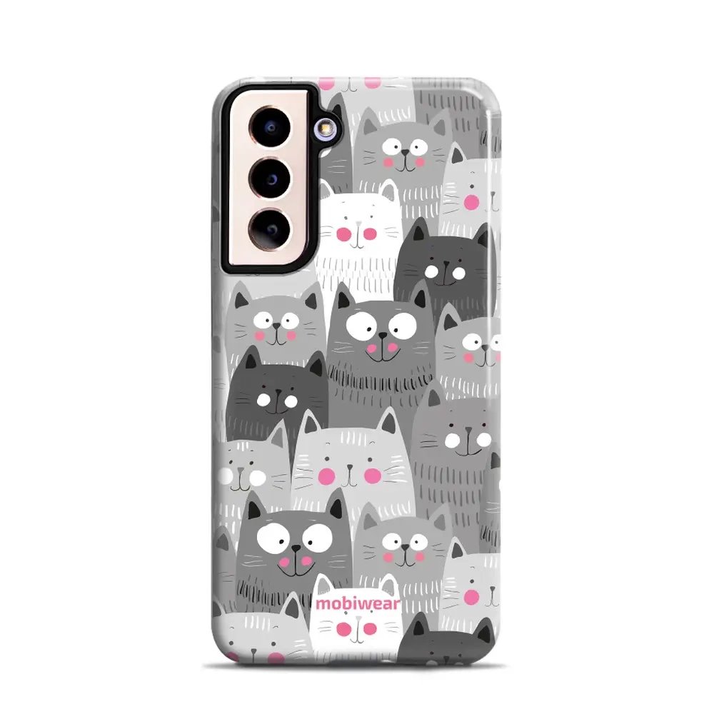 Odolný obal Mobiwear Elite Pro - Samsung Galaxy S21 - E099E Kočičky