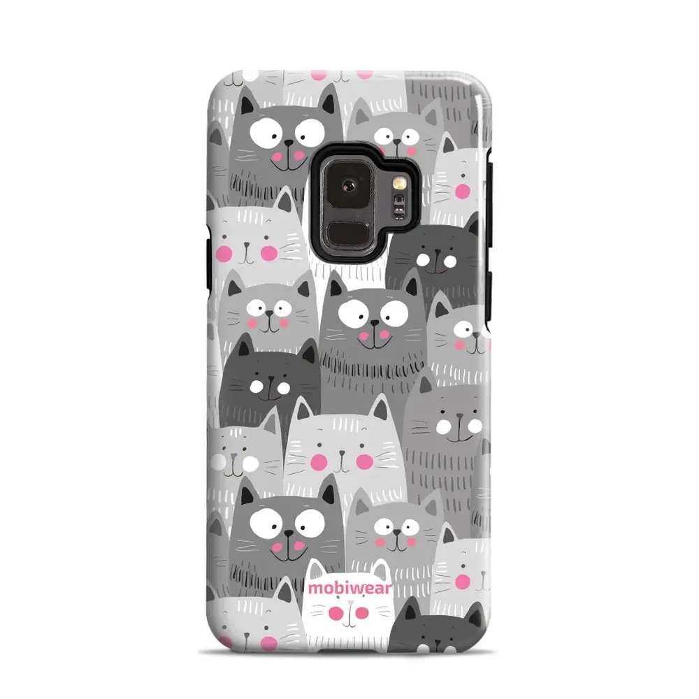 Odolný obal Mobiwear Elite Pro - Samsung Galaxy S9 - E099E Kočičky
