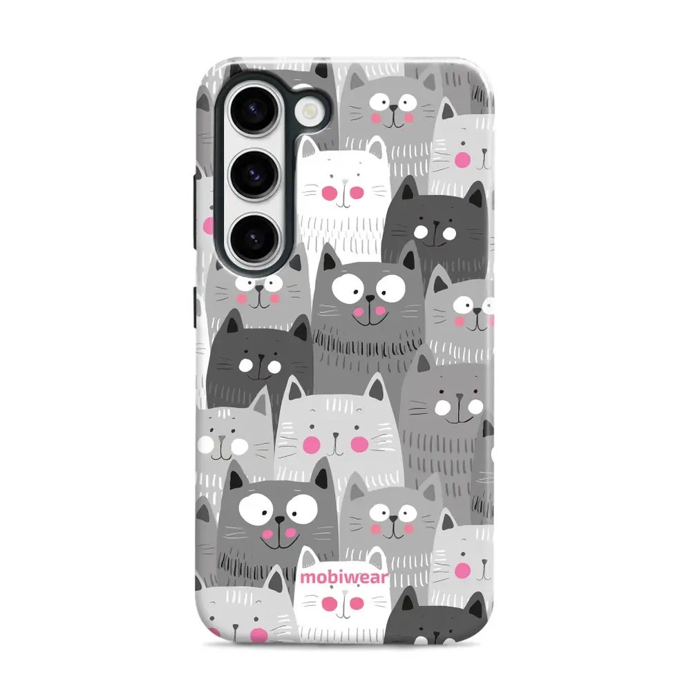 Odolný obal Mobiwear Elite Pro - Samsung Galaxy S23 - E099E Kočičky