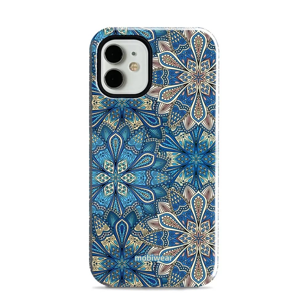 Odolný obal Mobiwear Elite Pro - Apple iPhone 12 Mini - E108E Modré mandala květy