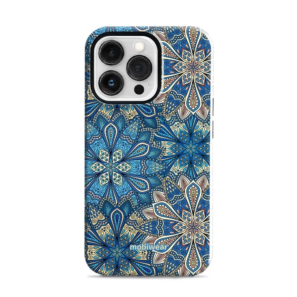 Odolný obal Mobiwear Elite Pro - Apple iPhone 13 Pro - E108E Modré mandala květy