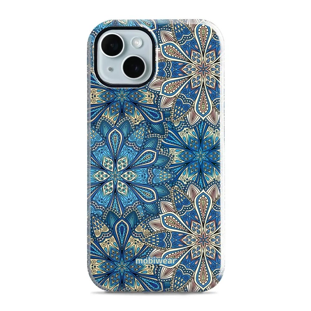 Odolný obal Mobiwear Elite Pro - Apple iPhone 14 - E108E Modré mandala květy