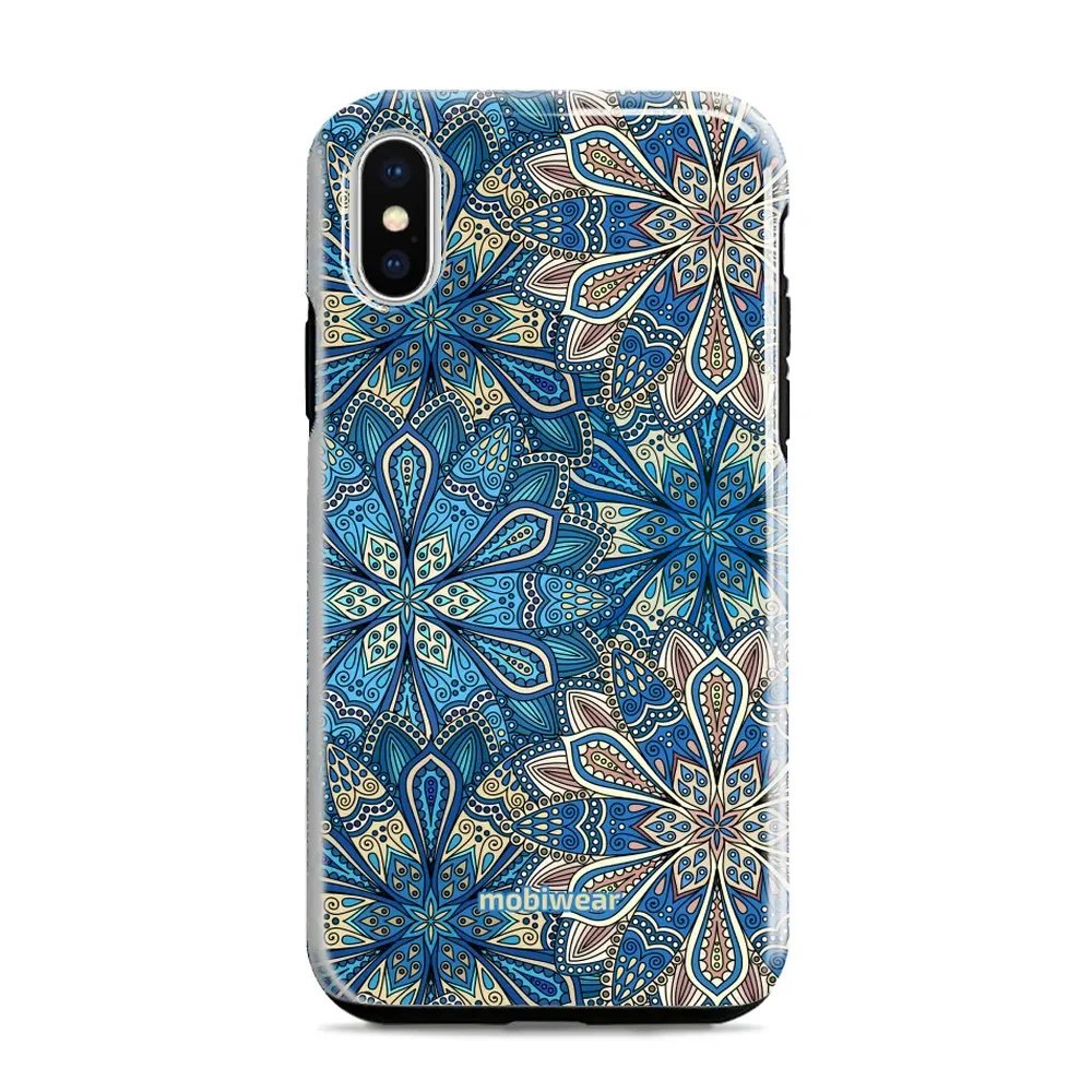 Odolný obal Mobiwear Elite Pro - Apple iPhone XR - E108E Modré mandala květy