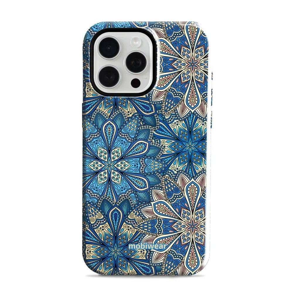 Odolný obal Mobiwear Elite Pro - Apple iPhone 15 Pro Max - E108E Modré mandala květy