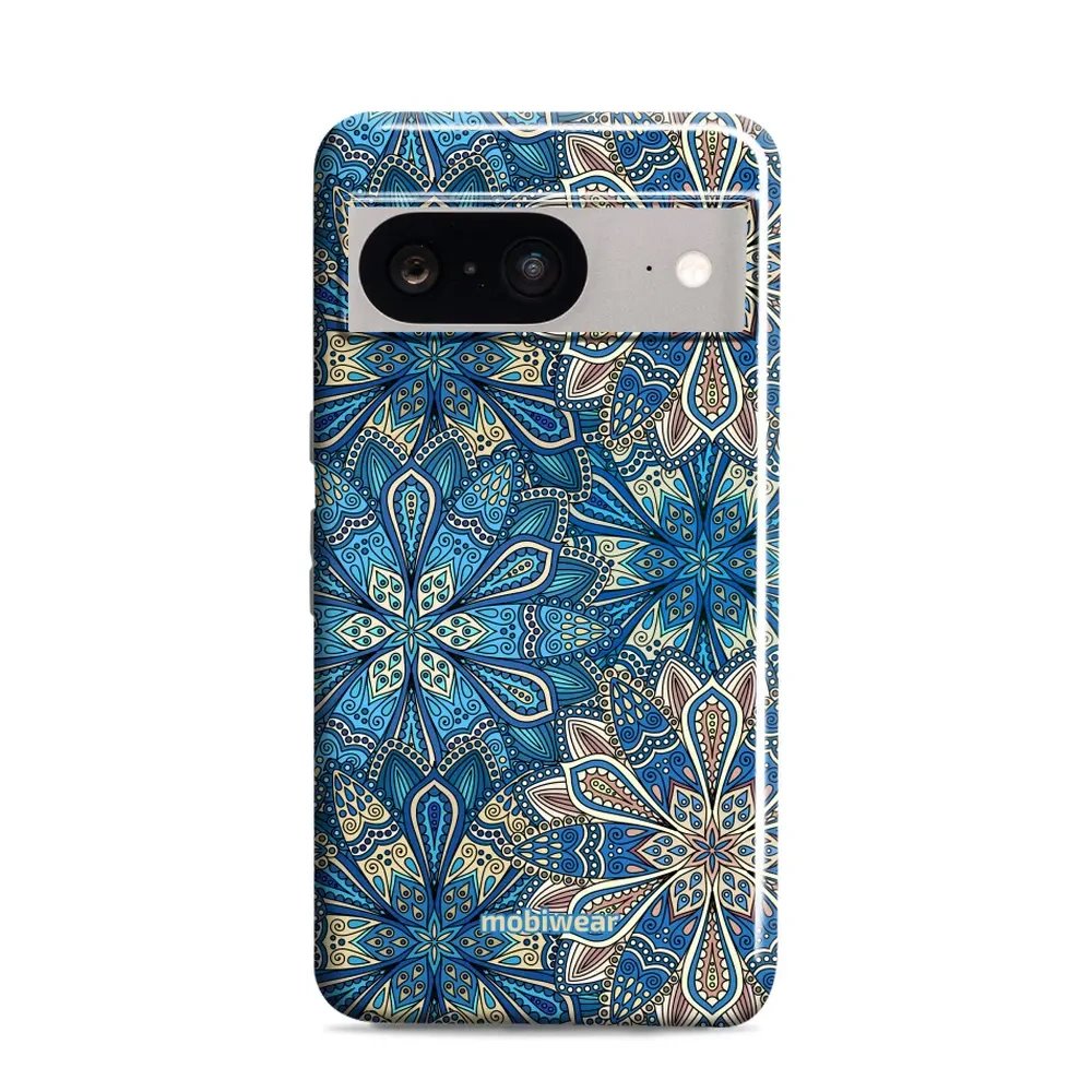 Odolný obal Mobiwear Elite Pro - Google Pixel 8 - E108E Modré mandala květy - VÝPRODEJ