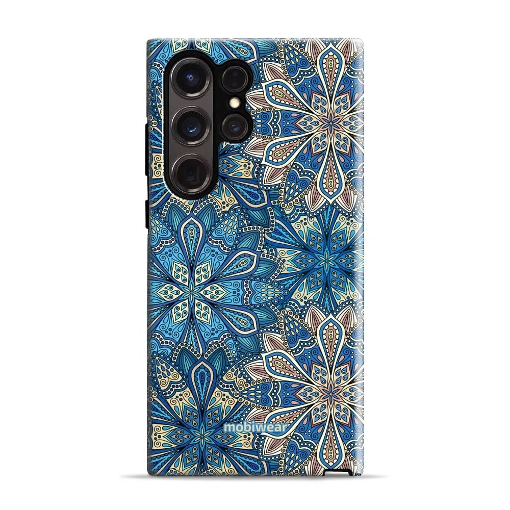 Odolný obal Mobiwear Elite Pro - Samsung Galaxy S23 Ultra - E108E Modré mandala květy
