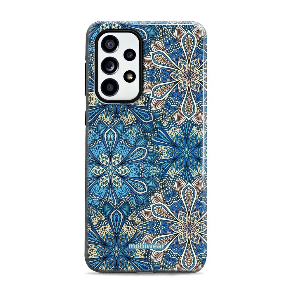 Odolný obal Mobiwear Elite Pro - Samsung Galaxy A52 / A52 5G / A52s - E108E Modré mandala květy