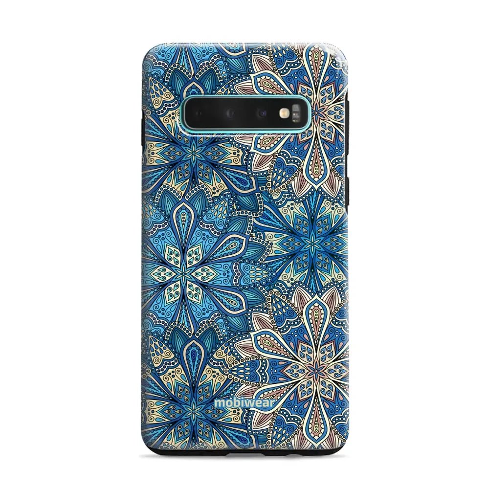 Odolný obal Mobiwear Elite Pro - Samsung Galaxy S10 Plus - E108E Modré mandala květy