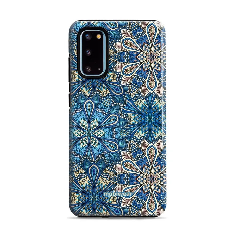 Odolný obal Mobiwear Elite Pro - Samsung Galaxy S20 - E108E Modré mandala květy